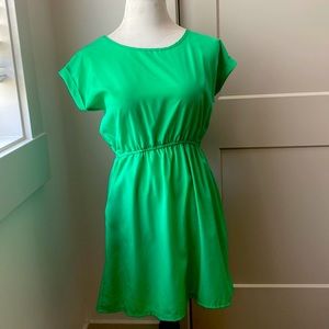 Medium Green Polyester Dress with POCKETS